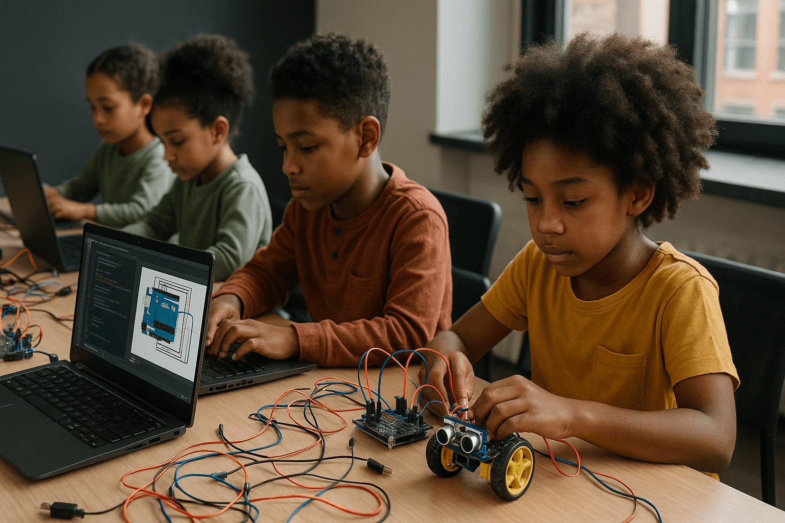 Kids learning robotics